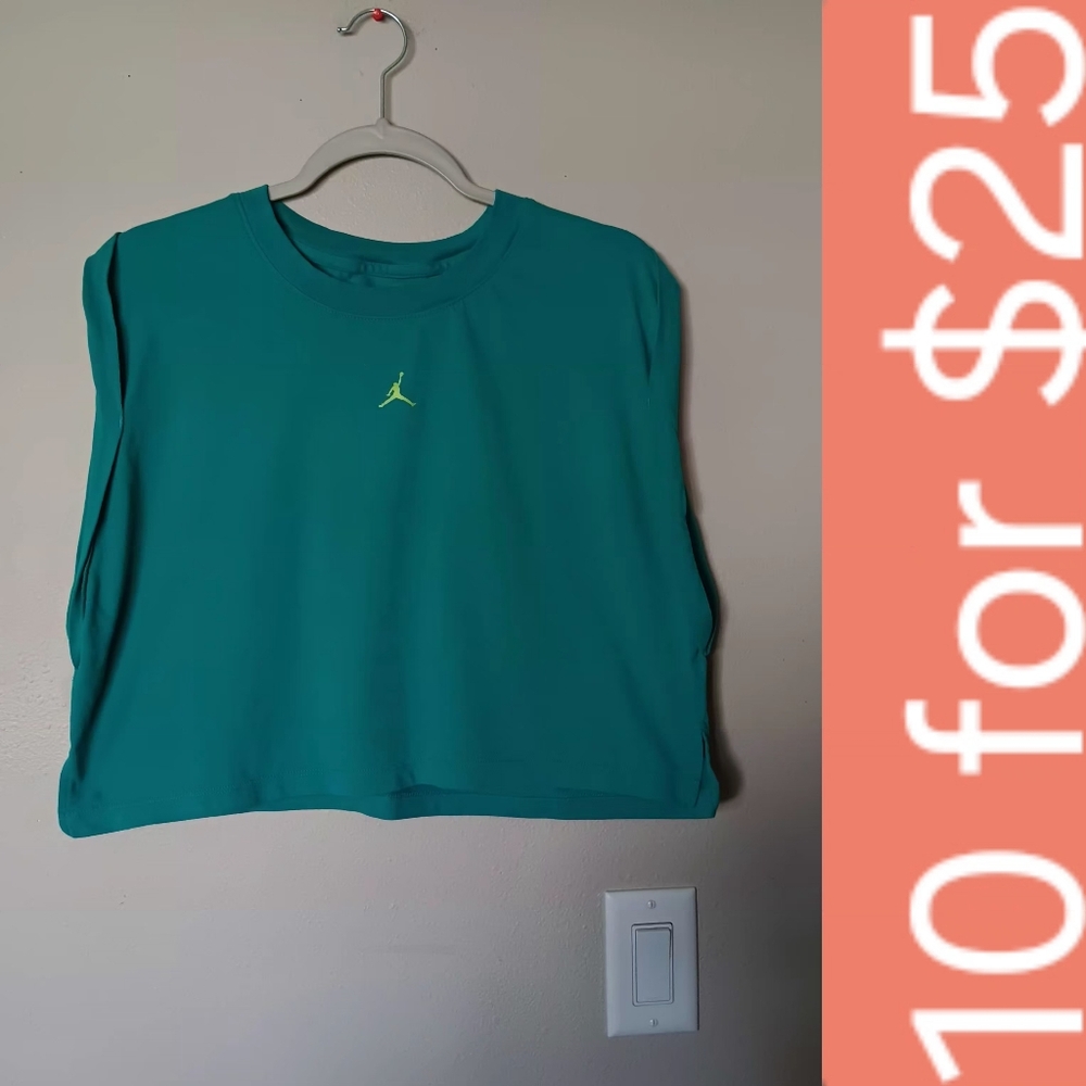 Nike Jordan Teal Cropped Muscle Tank - Women's